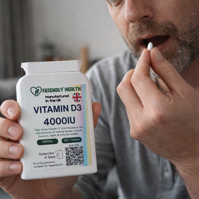 Friendly Health Vitamin D3 4000IU | 365 Tablets | Made in UK
