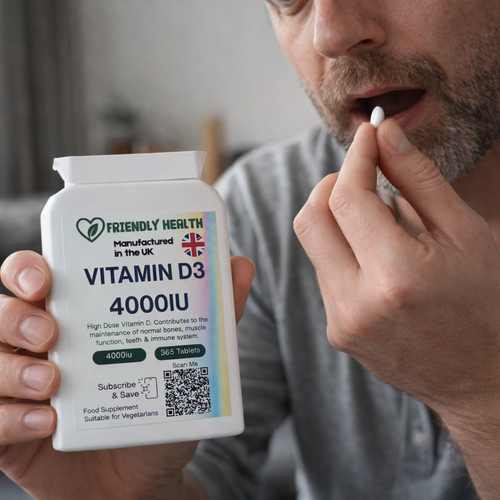 Friendly Health Vitamin D3 4000IU | 365 Tablets | Made in UK
